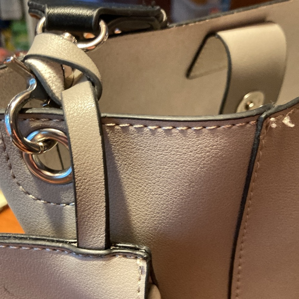 Tote. CO LAB Leather Hobo roomy tote with studded strap - Picture 10 of 11